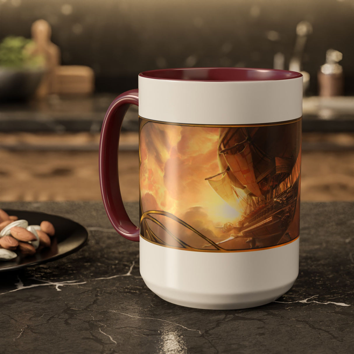 "The Liberator in Flight" - Ruin Steampunk Mug by Brandon Ellis