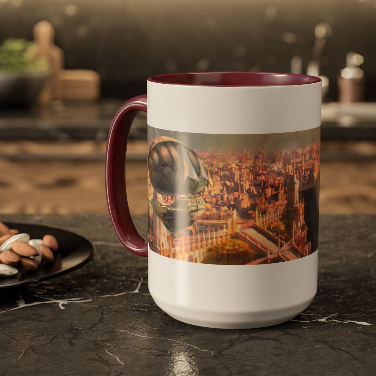 "The Golden Spire" - Ruin Steampunk Mug by Brandon Ellis