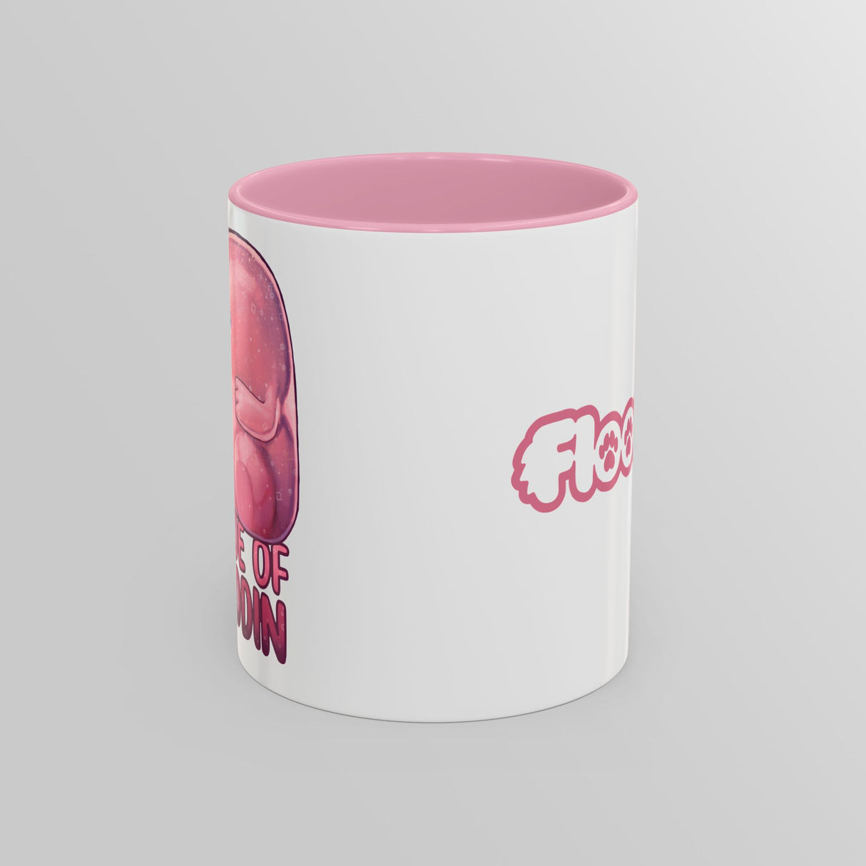 “Made of Puddin’” Cute Pink Accent Mug – Floofles by Brandon Ellis