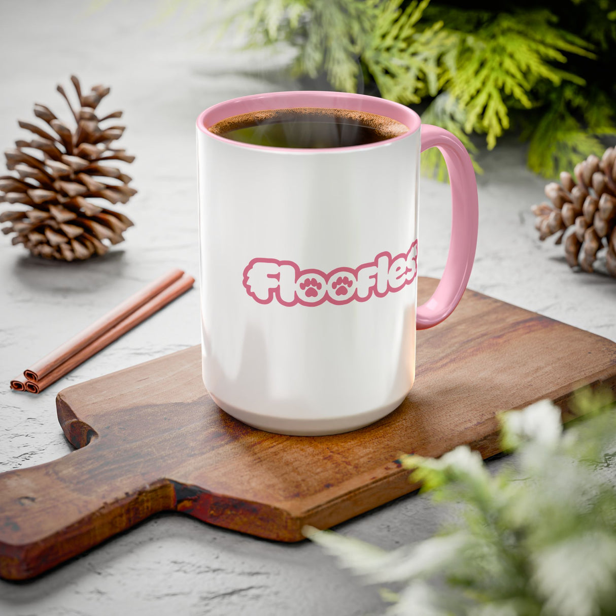 “Made of Puddin’” Cute Pink Accent Mug – Floofles by Brandon Ellis