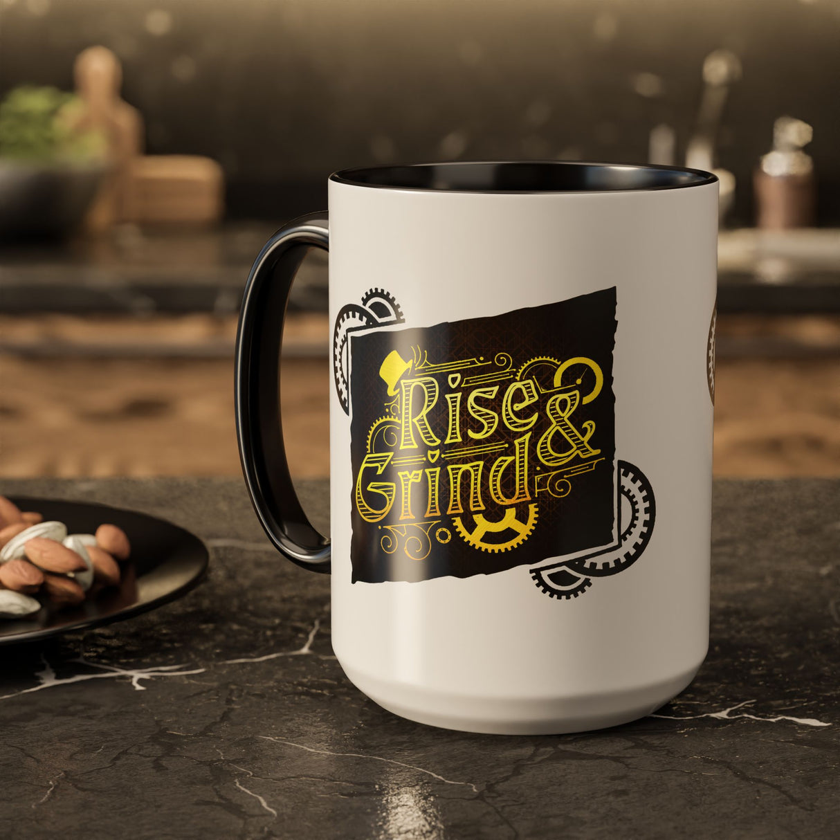"Rise and Grind" - Ruin Steampunk Mug by Brandon Ellis