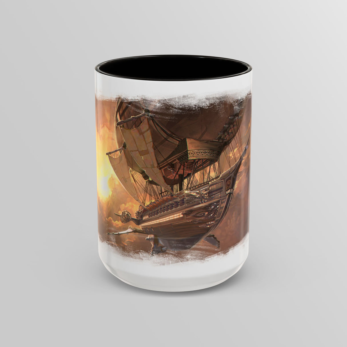 "Painting of The Liberator in Flight" – Ruin Steampunk Mug by Brandon Ellis