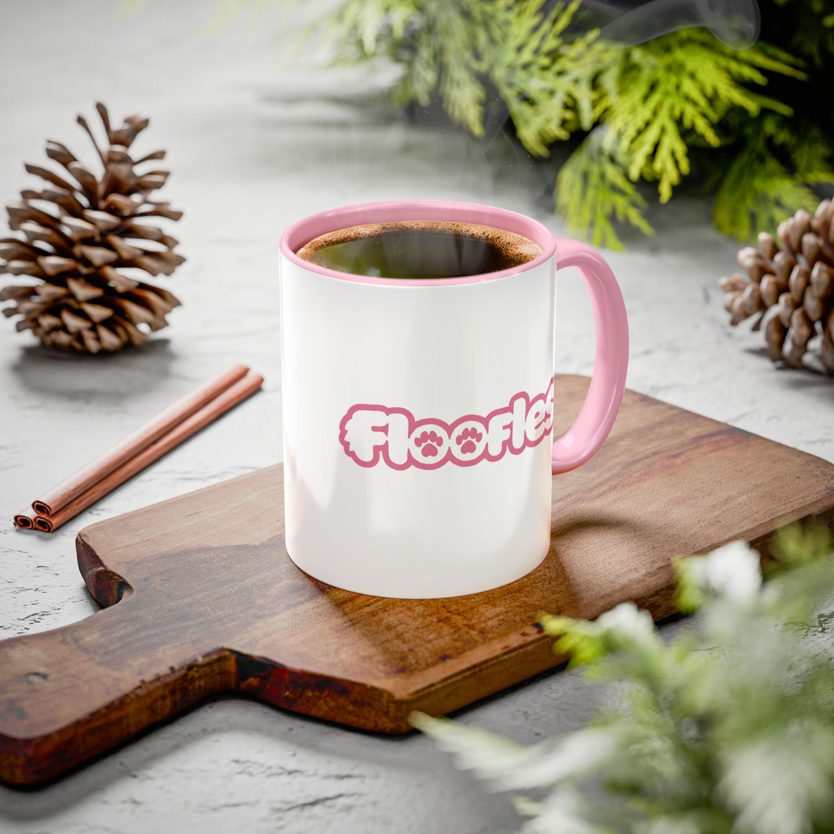 “Made of Puddin’” Cute Pink Accent Mug – Floofles by Brandon Ellis