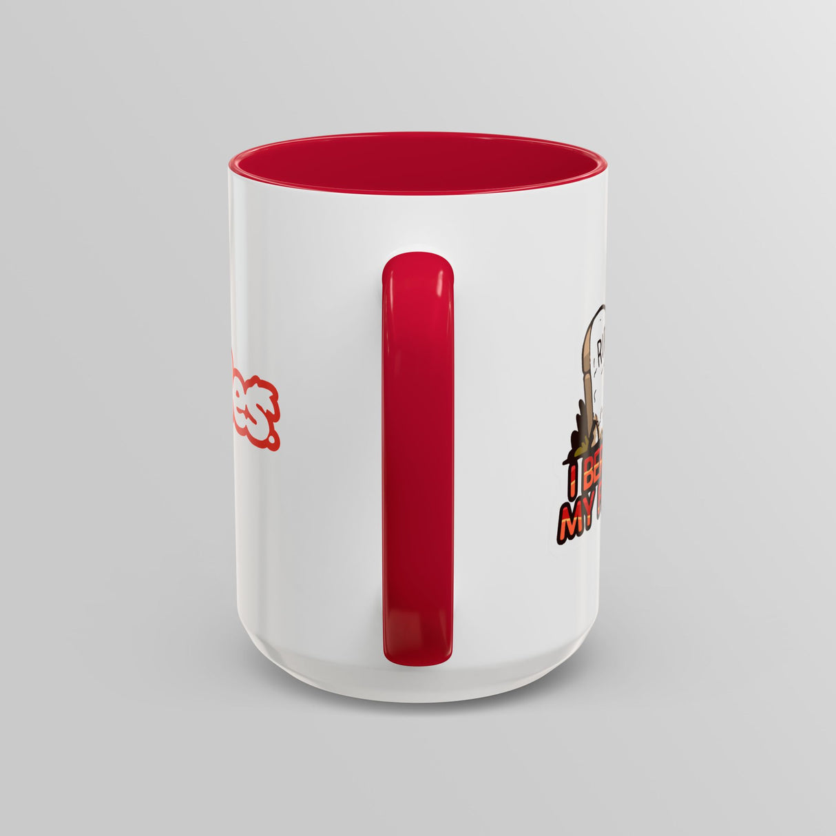 “I Berry My Feelings” Shady Strawberry Red Accent Mug – Floofles by Brandon Ellis