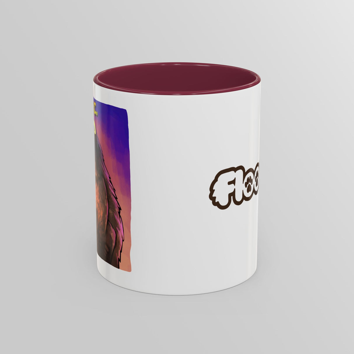 “Pathetic” Judgy Owl Maroon Accent Mug – Floofles by Brandon Ellis