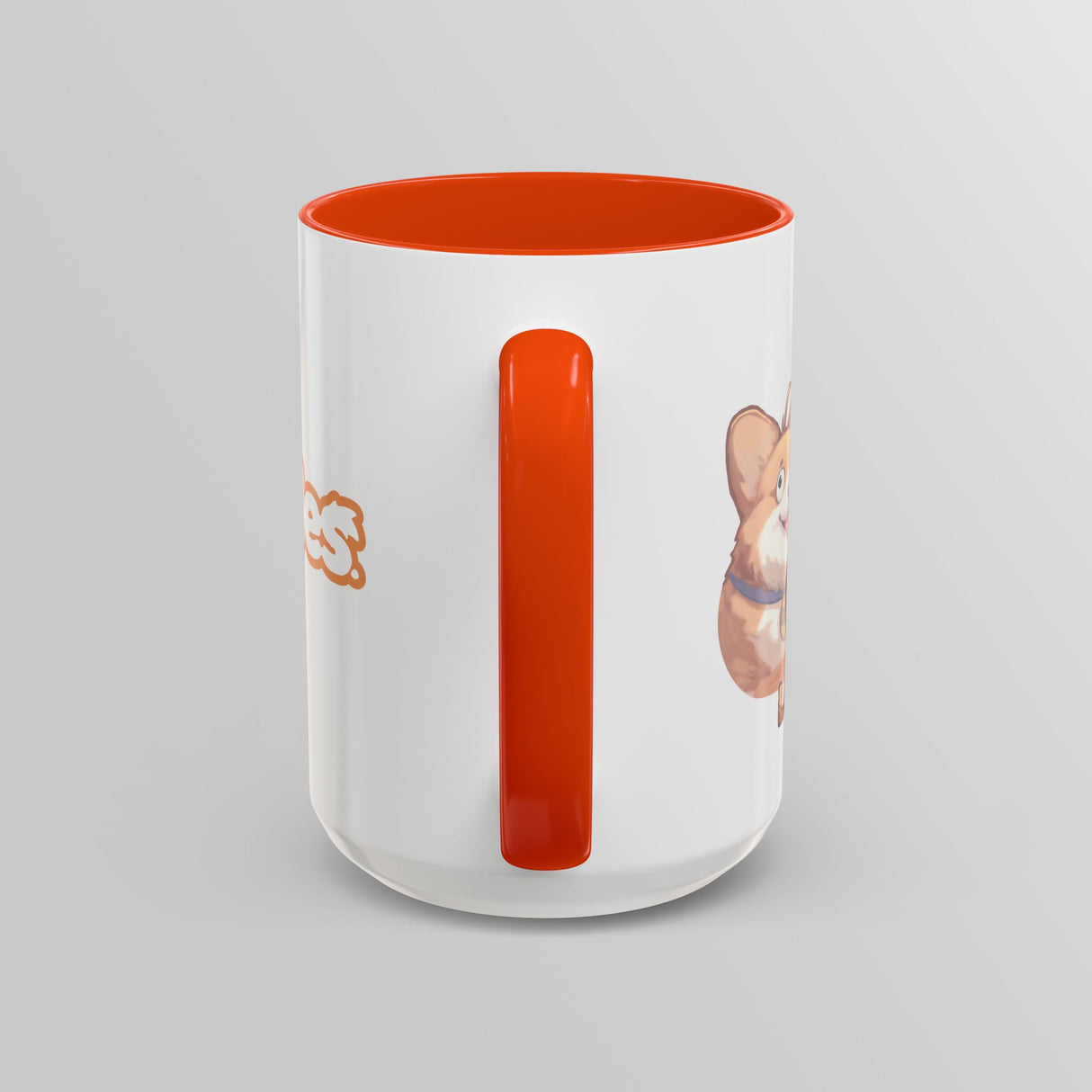 “Loading” Ditzy Corgi Orange Accent Mug – Floofles by Brandon Ellis