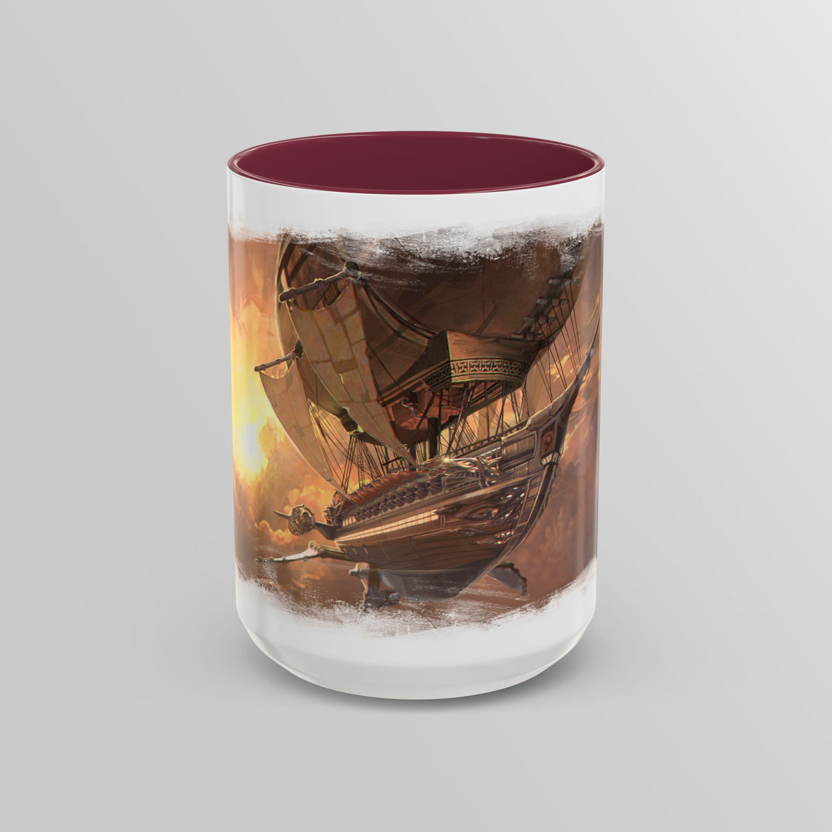 "Painting of The Liberator in Flight" – Ruin Steampunk Mug by Brandon Ellis