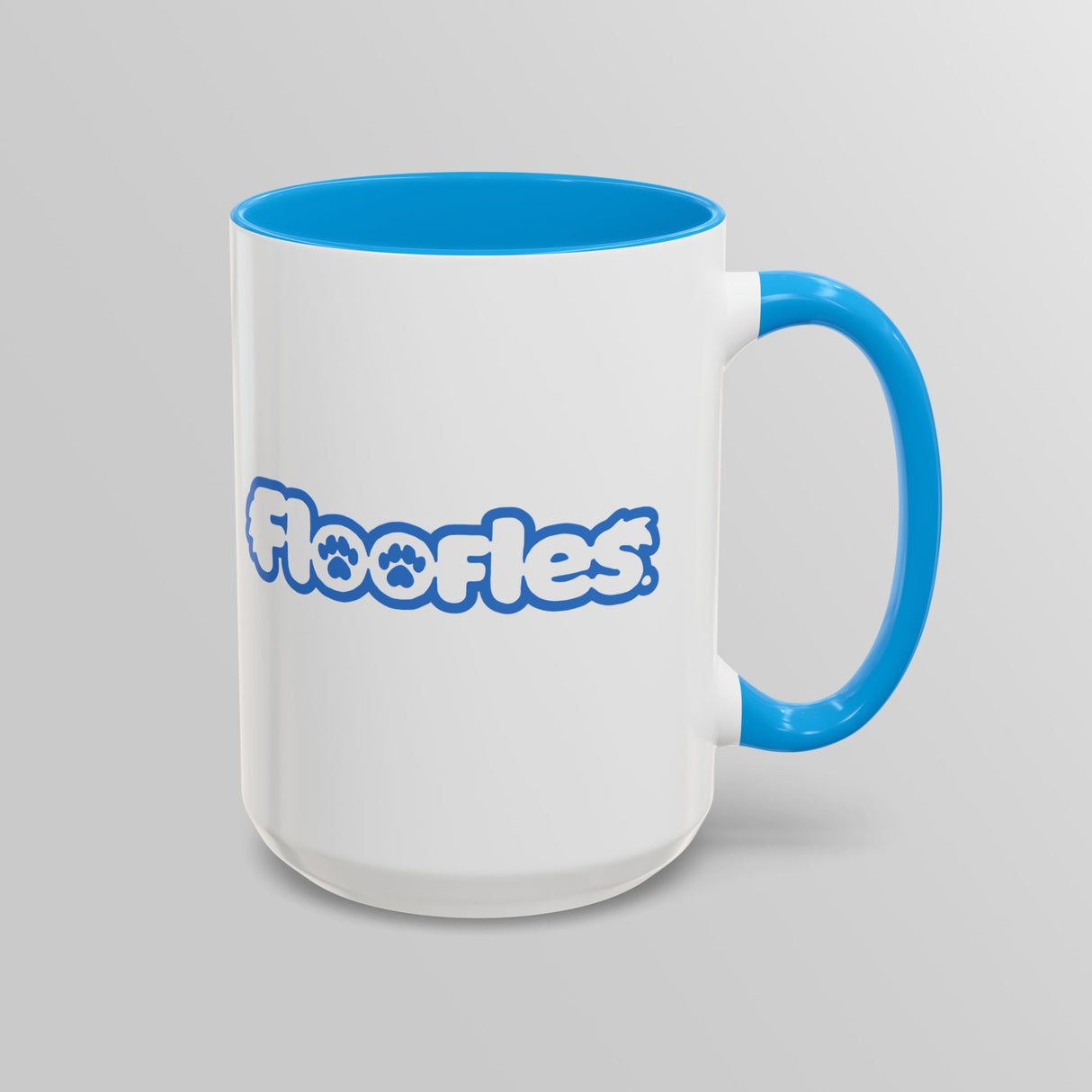 “Evil Inside” Mischievous Cat Blue Accent Mug – Floofles by Brandon Ellis