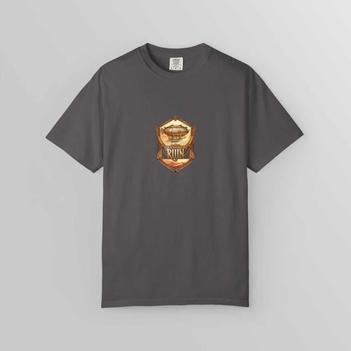 "Rise of the Liberator" - Ruin Steampunk Unisex T-Shirt by Brandon Ellis