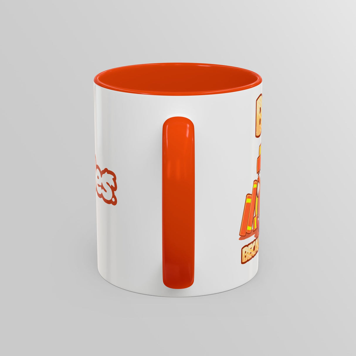 “Books, Because People Suck” Bunny Orange Accent Mug – Floofles by Brandon Ellis