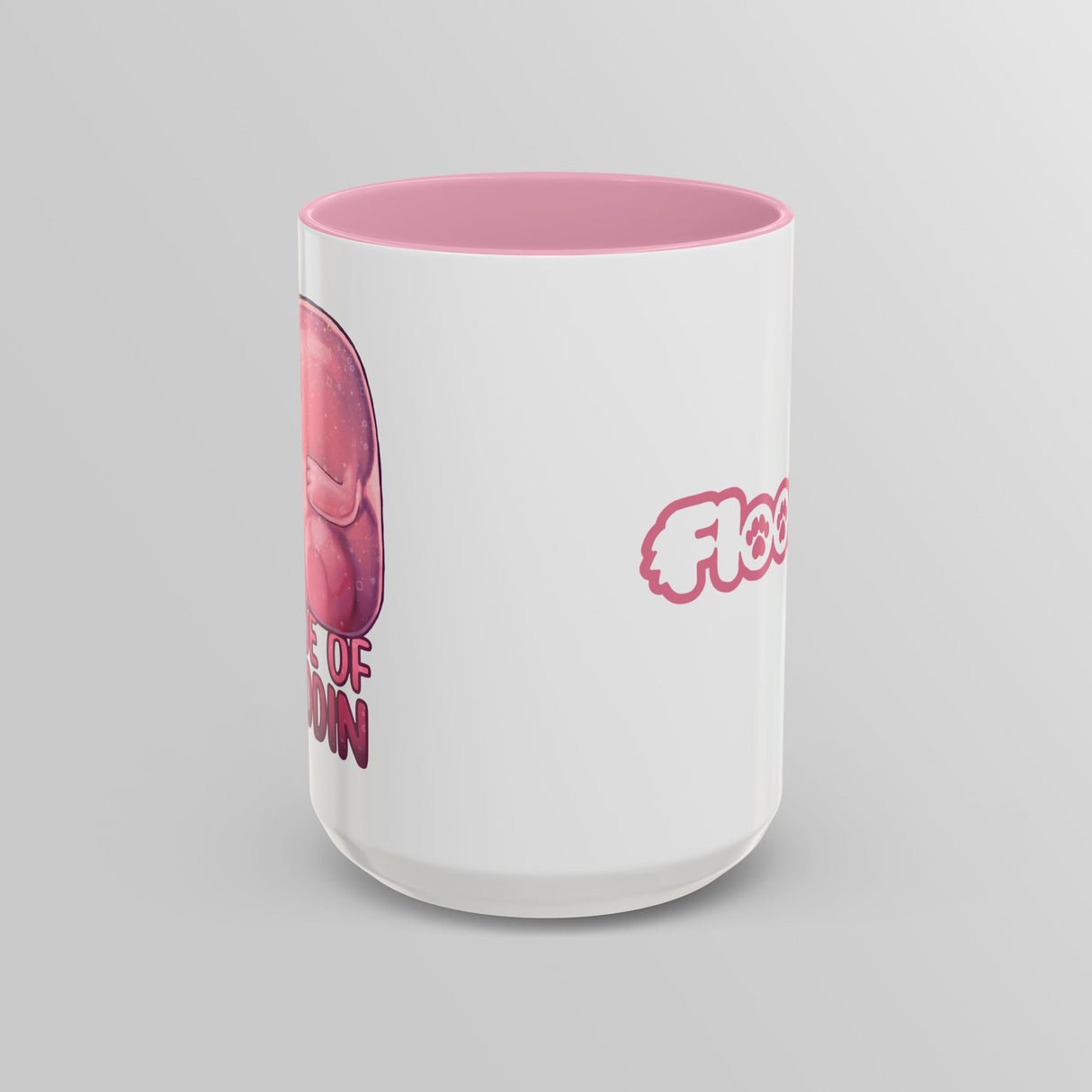 “Made of Puddin’” Cute Pink Accent Mug – Floofles by Brandon Ellis