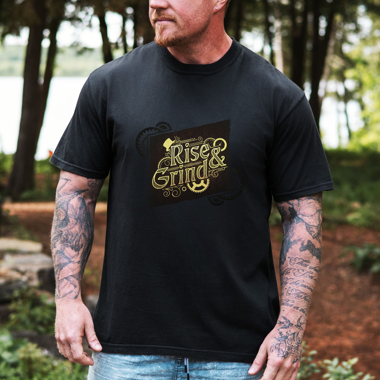 "Rise & Grind" - Ruin Steampunk Unisex T-Shirt by Brandon Ellis