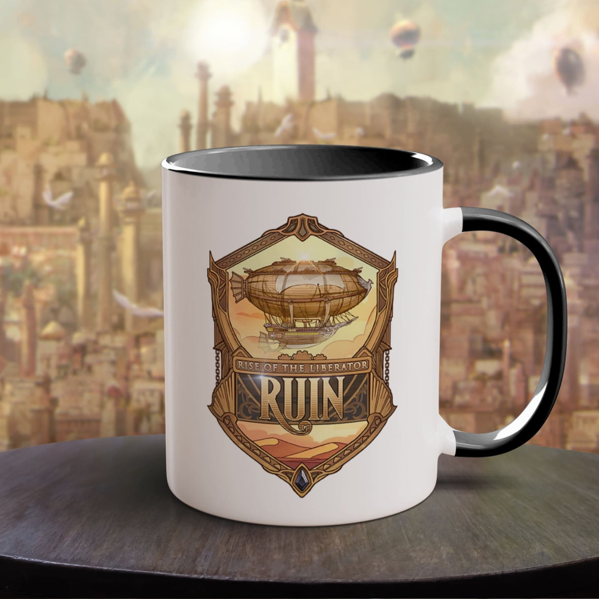 "Rise of the Liberator Emblem" - Ruin Steampunk Mug by Brandon Ellis