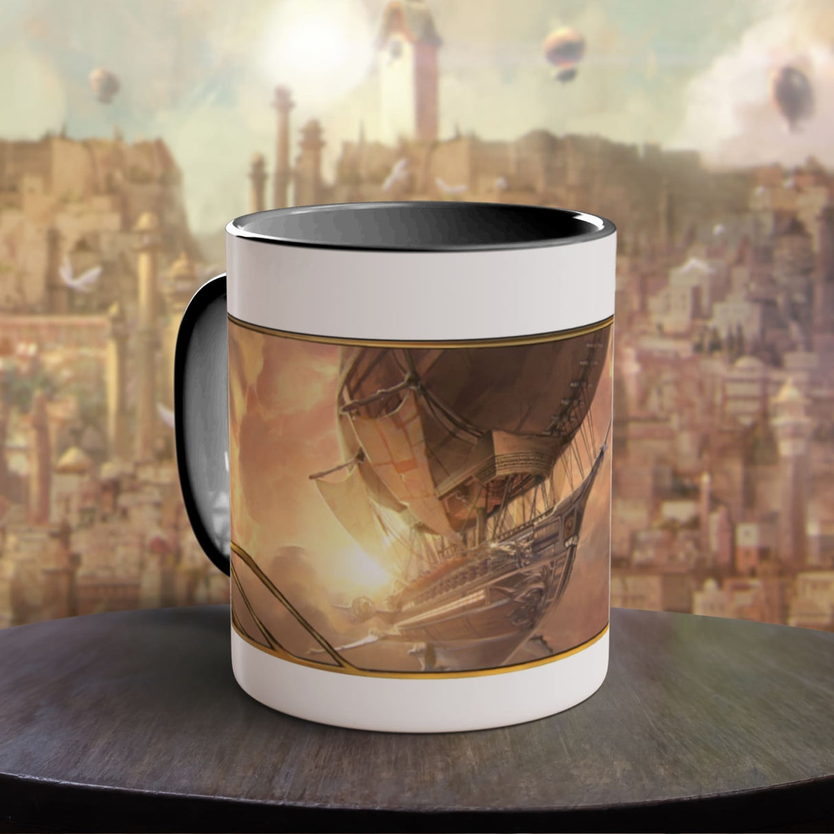 "The Liberator in Flight" - Ruin Steampunk Mug by Brandon Ellis