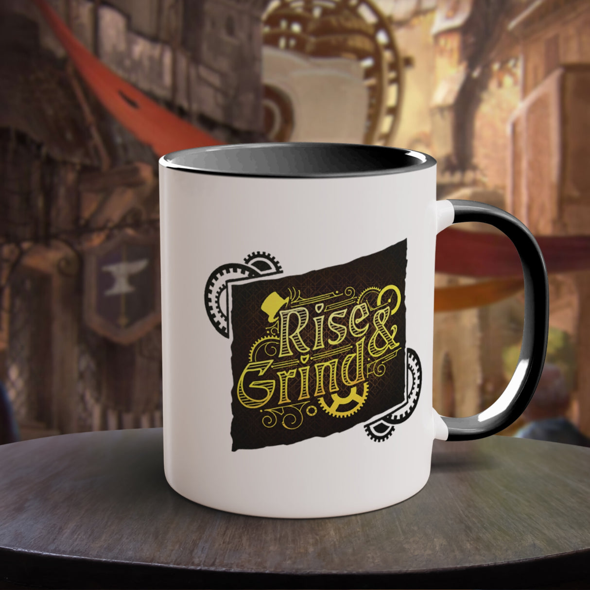 "Rise and Grind" - Ruin Steampunk Mug by Brandon Ellis