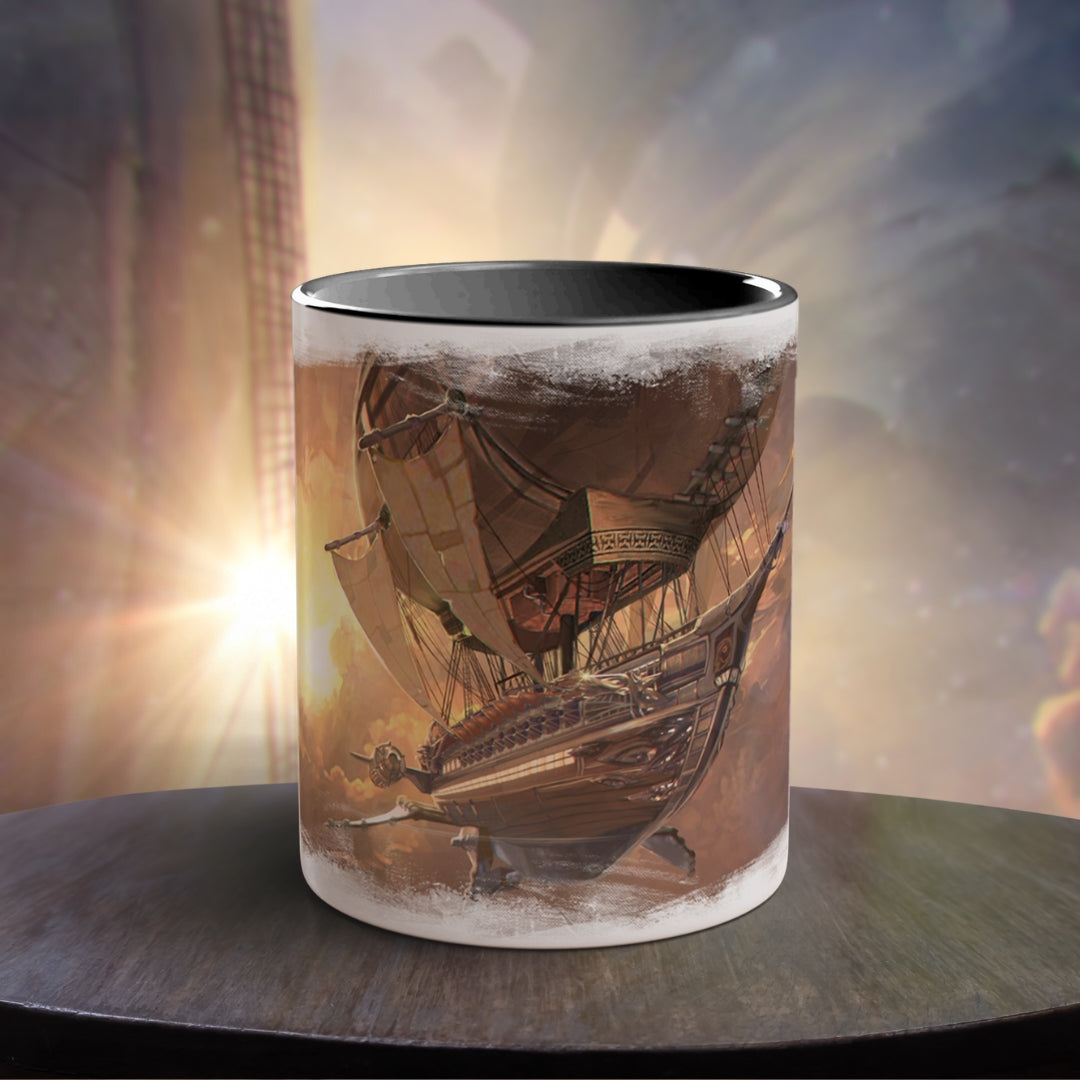 "Painting of The Liberator in Flight" – Ruin Steampunk Mug by Brandon Ellis