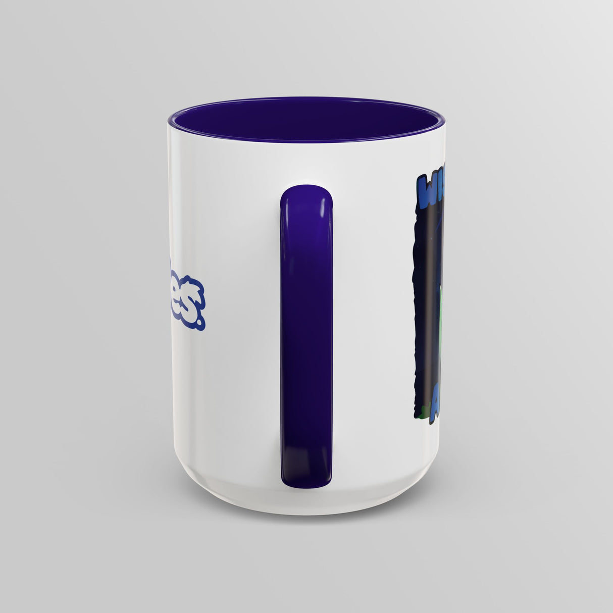 “Wish Upon a Star” Cute Dinosaur Blue Accent Mug – Floofles by Brandon Ellis