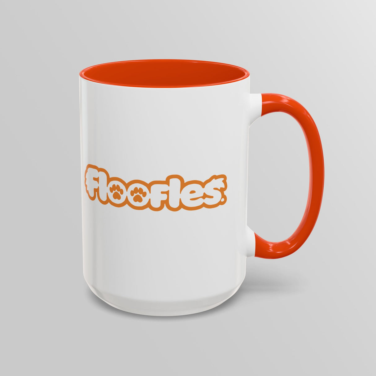 “Bad To The Bone” Grumpy Bulldog Orange Accent Mug – Floofles by Brandon Ellis