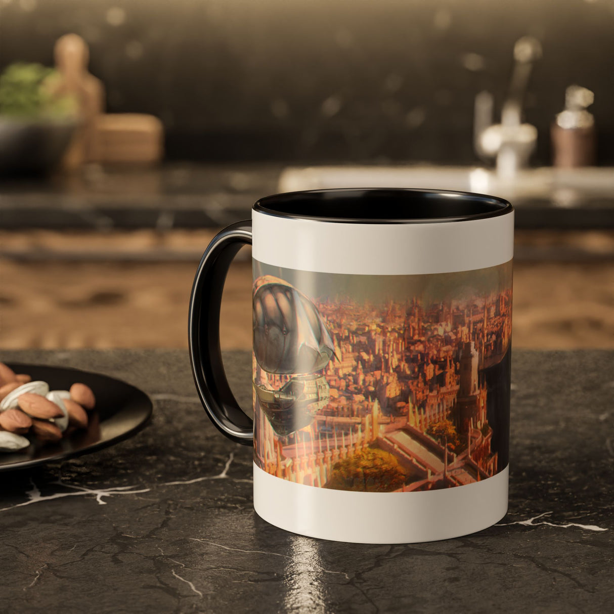 "The Golden Spire" - Ruin Steampunk Mug by Brandon Ellis