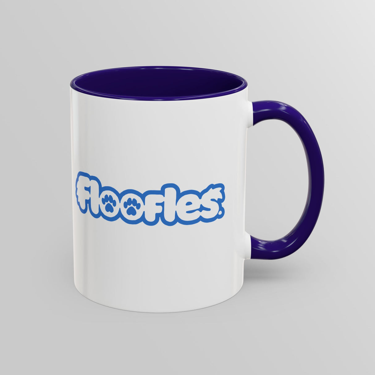 “Evil Inside” Mischievous Cat Blue Accent Mug – Floofles by Brandon Ellis