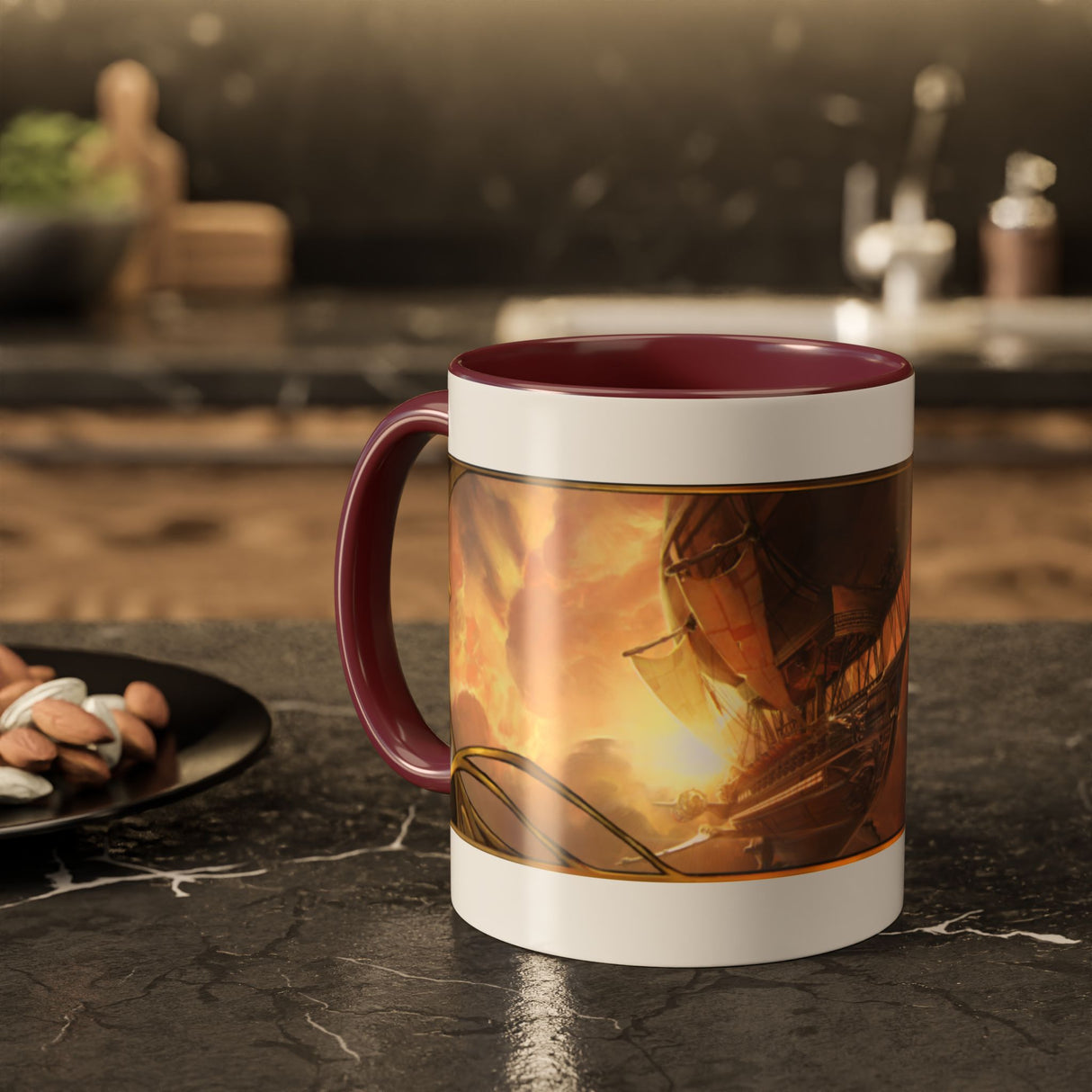 "The Liberator in Flight" - Ruin Steampunk Mug by Brandon Ellis
