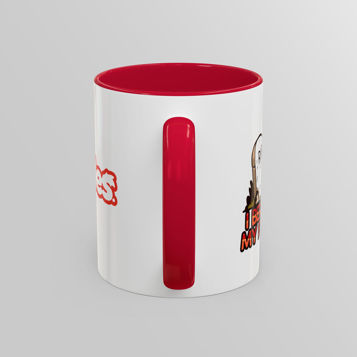 “I Berry My Feelings” Shady Strawberry Red Accent Mug – Floofles by Brandon Ellis