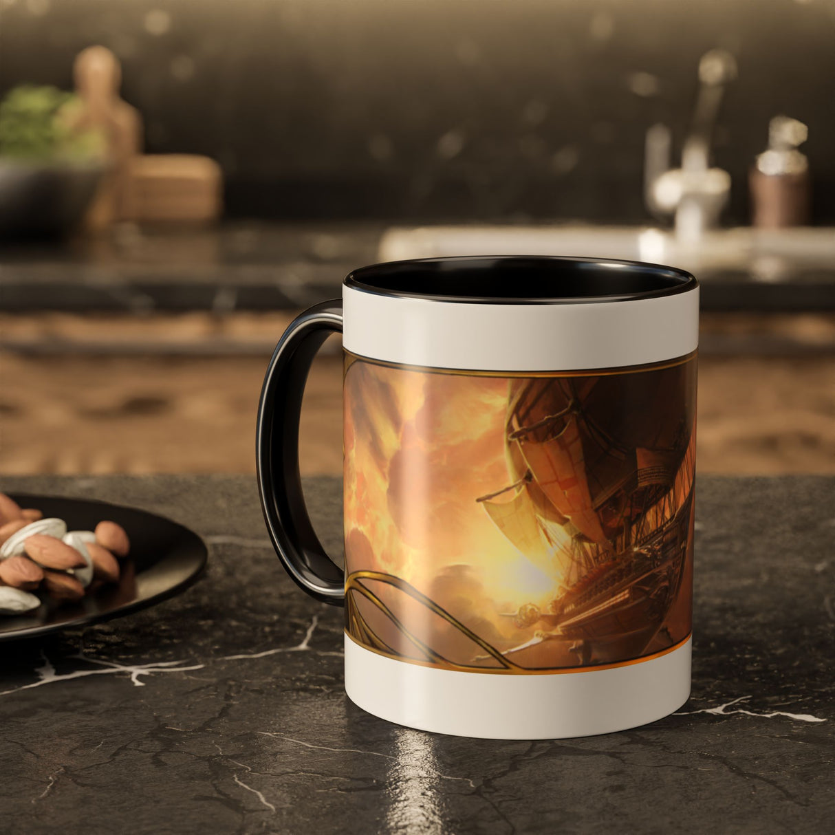 "The Liberator in Flight" - Ruin Steampunk Mug by Brandon Ellis