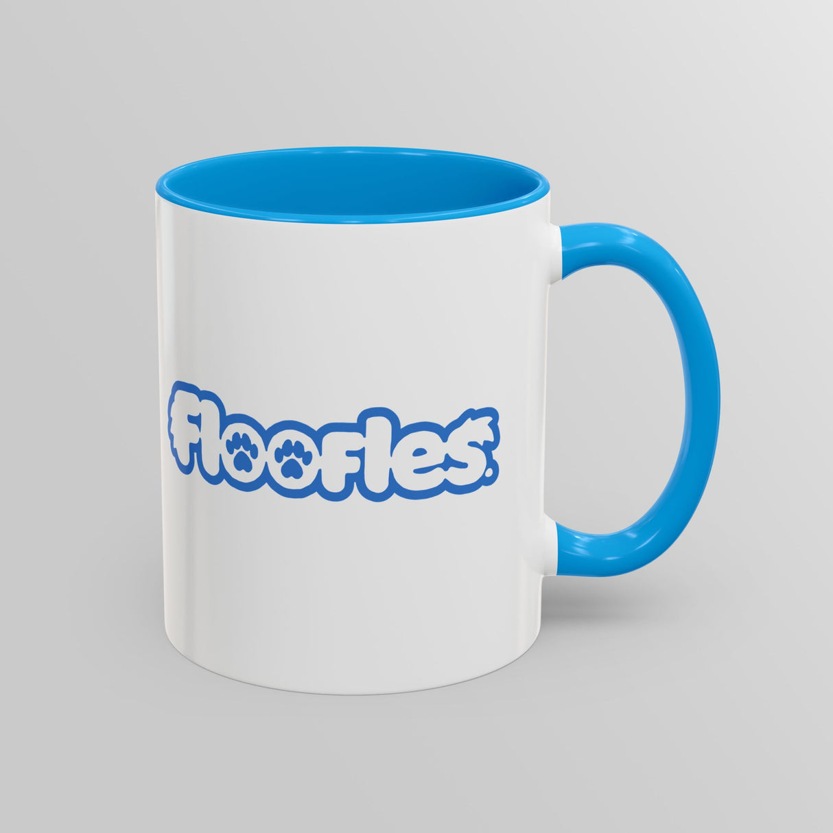 “Evil Inside” Mischievous Cat Blue Accent Mug – Floofles by Brandon Ellis