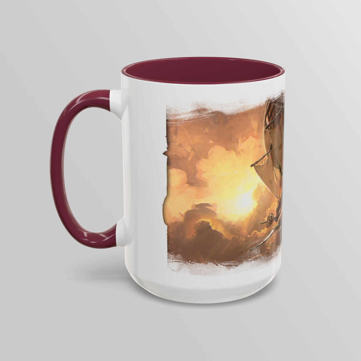 "Painting of The Liberator in Flight" – Ruin Steampunk Mug by Brandon Ellis