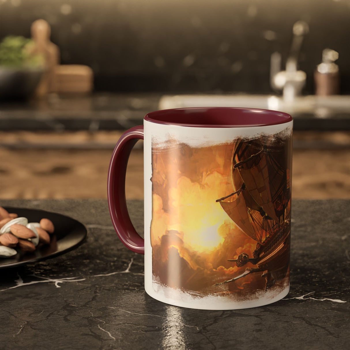 "Painting of The Liberator in Flight" – Ruin Steampunk Mug by Brandon Ellis