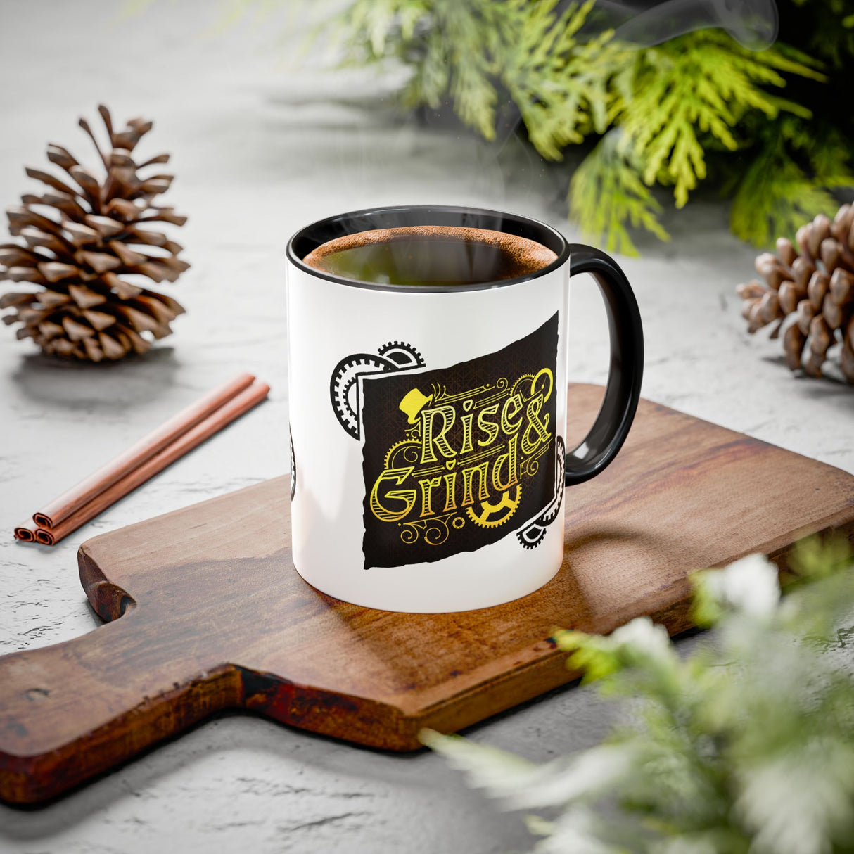 "Rise and Grind" - Ruin Steampunk Mug by Brandon Ellis