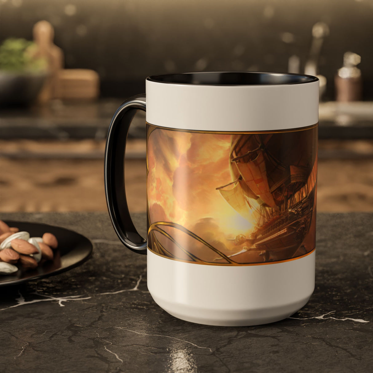 "The Liberator in Flight" - Ruin Steampunk Mug by Brandon Ellis