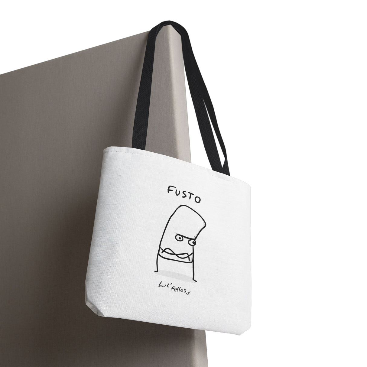 "Fusto" Illustration White Tote Bag - Lil' Fellas by Ben Mills