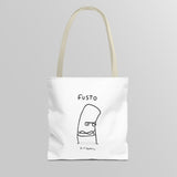"Fusto" Illustration White Tote Bag - Lil' Fellas by Ben Mills