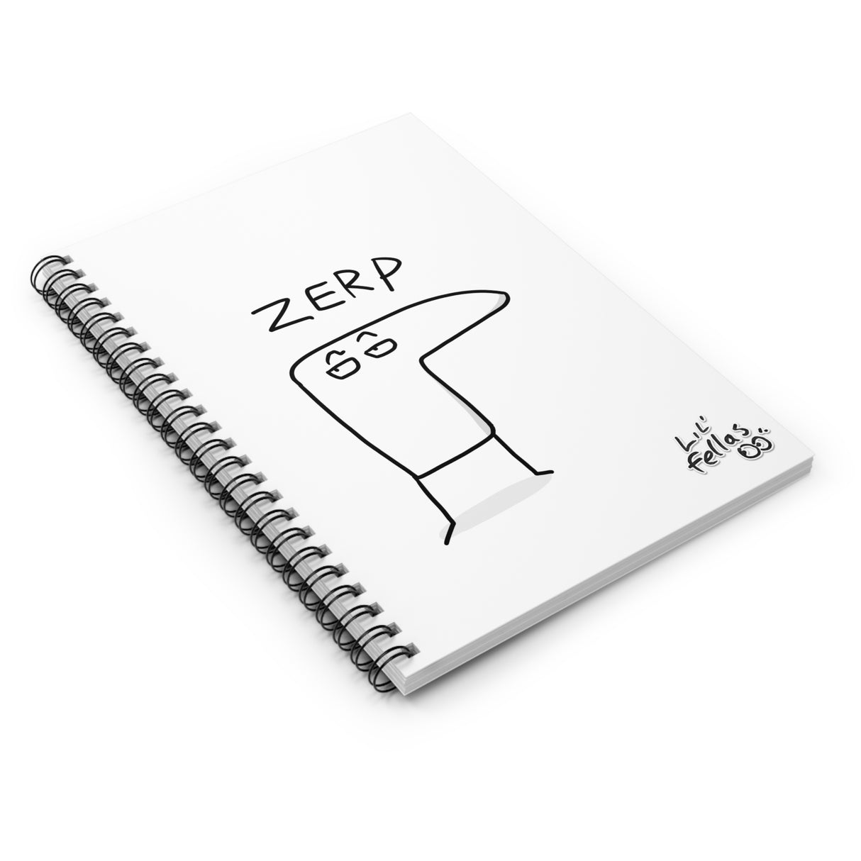 "Zerp" Illustrated White Lined Spiral Notebook - Lil' Fellas by Ben Mills