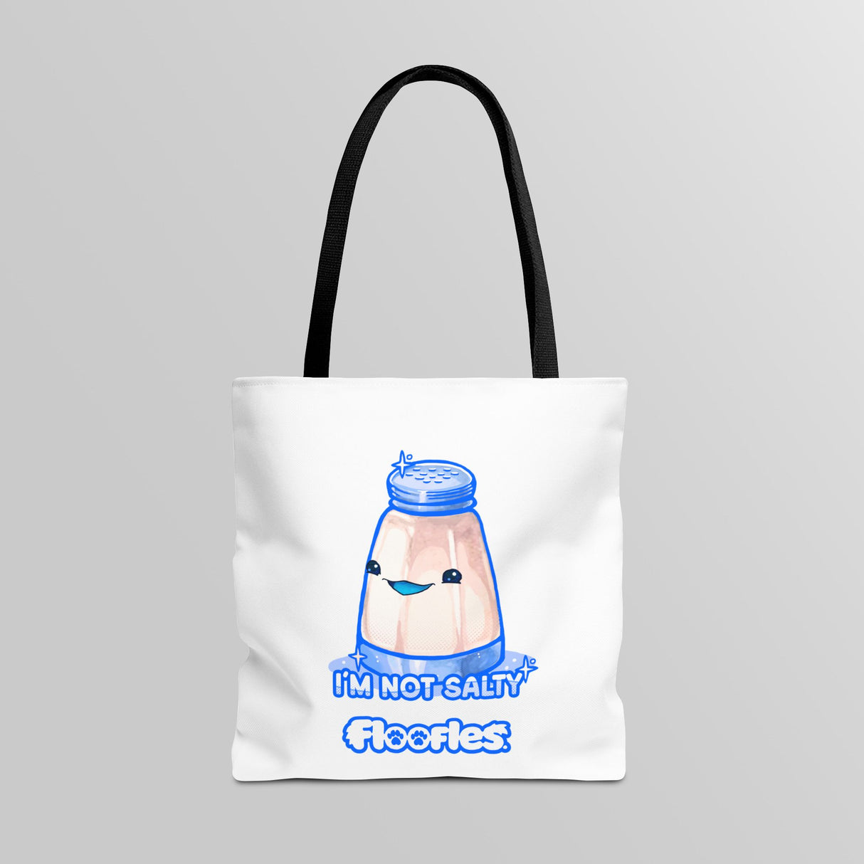 "I'm Not Salty" Cheeky Salt Shaker White Tote Bag - Floofles by Brandon Ellis