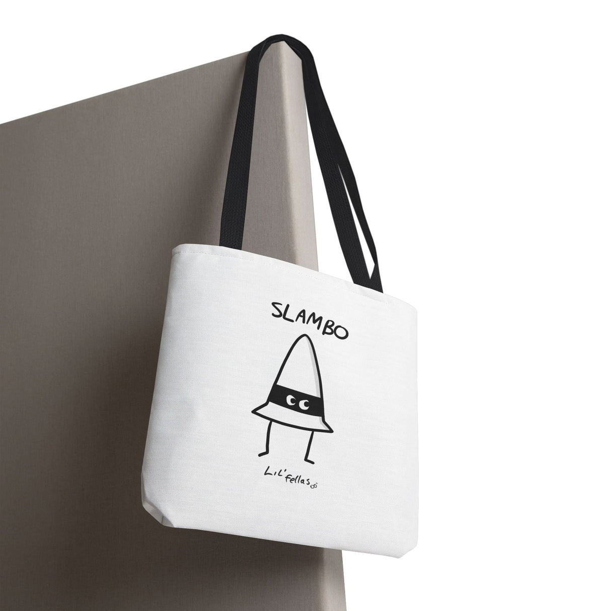 "Slambo" Illustrated White Tote Bag - Lil' Fellas by Ben Mills