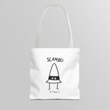 "Slambo" Illustrated White Tote Bag - Lil' Fellas by Ben Mills