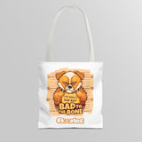'Bad To The Bone" Floofles White Tote Bag - by Brandon Ellis