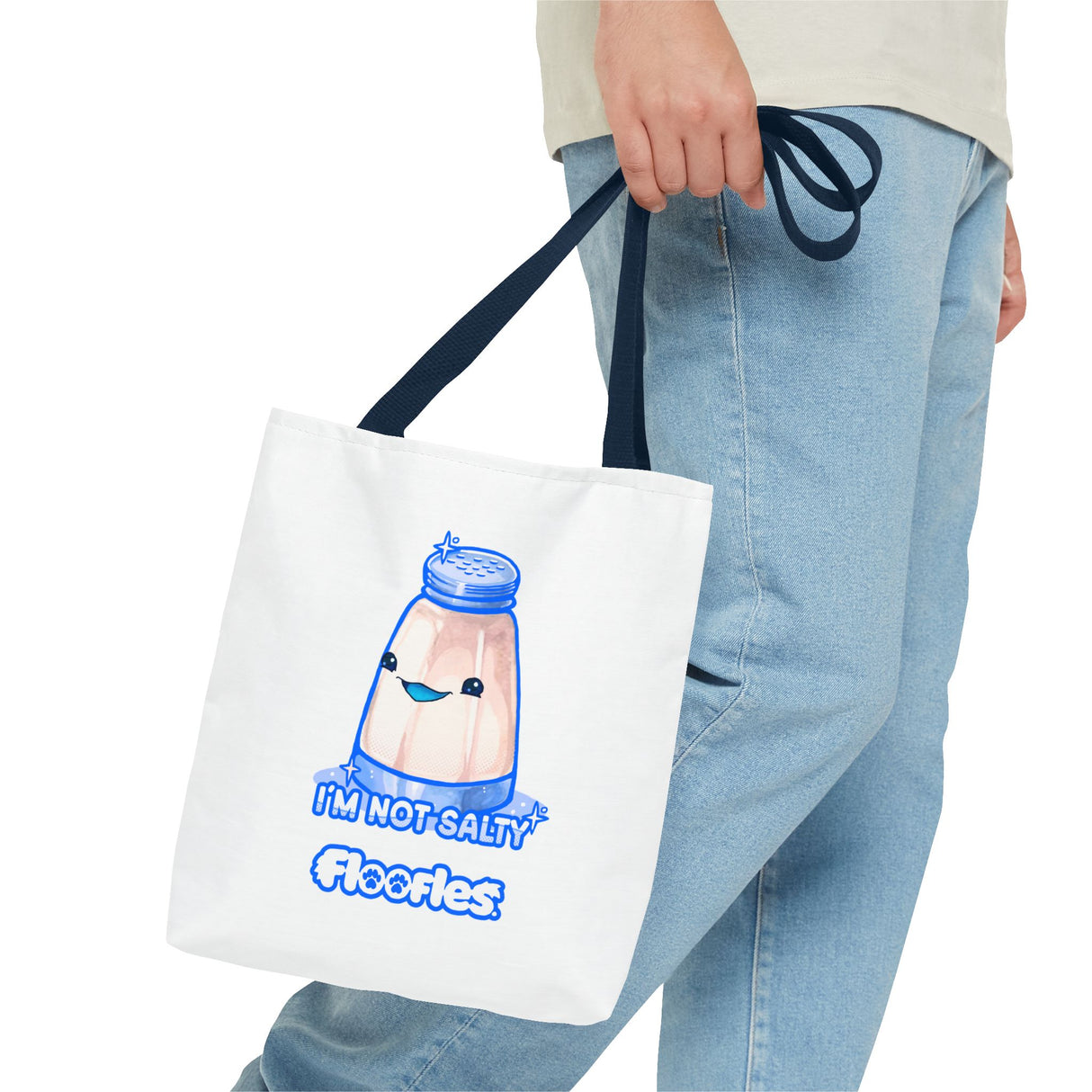 "I'm Not Salty" Cheeky Salt Shaker White Tote Bag - Floofles by Brandon Ellis