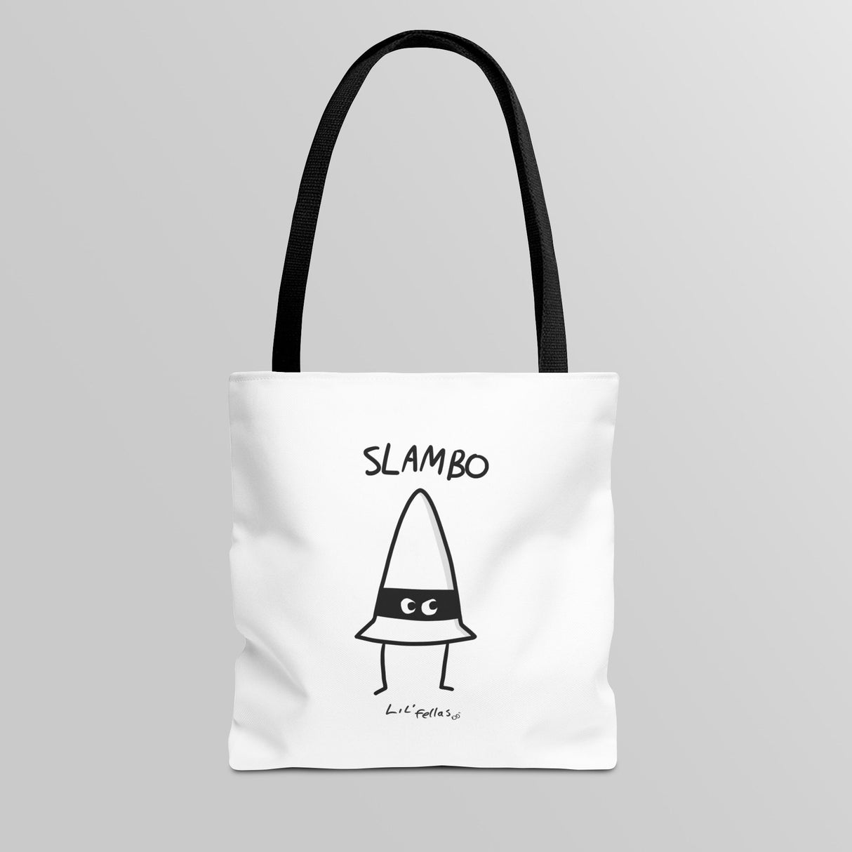 "Slambo" Illustrated White Tote Bag - Lil' Fellas by Ben Mills