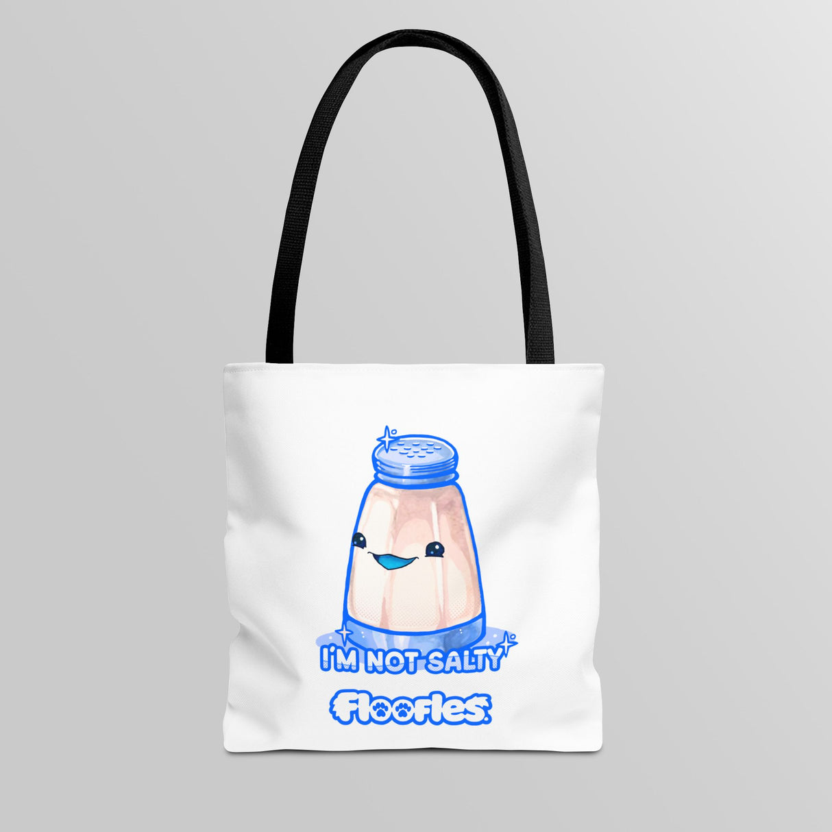 "I'm Not Salty" Cheeky Salt Shaker White Tote Bag - Floofles by Brandon Ellis