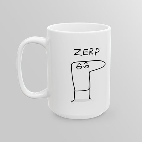 "Zerp" Illustrated White Mug - Lil' Fellas by Ben Mills