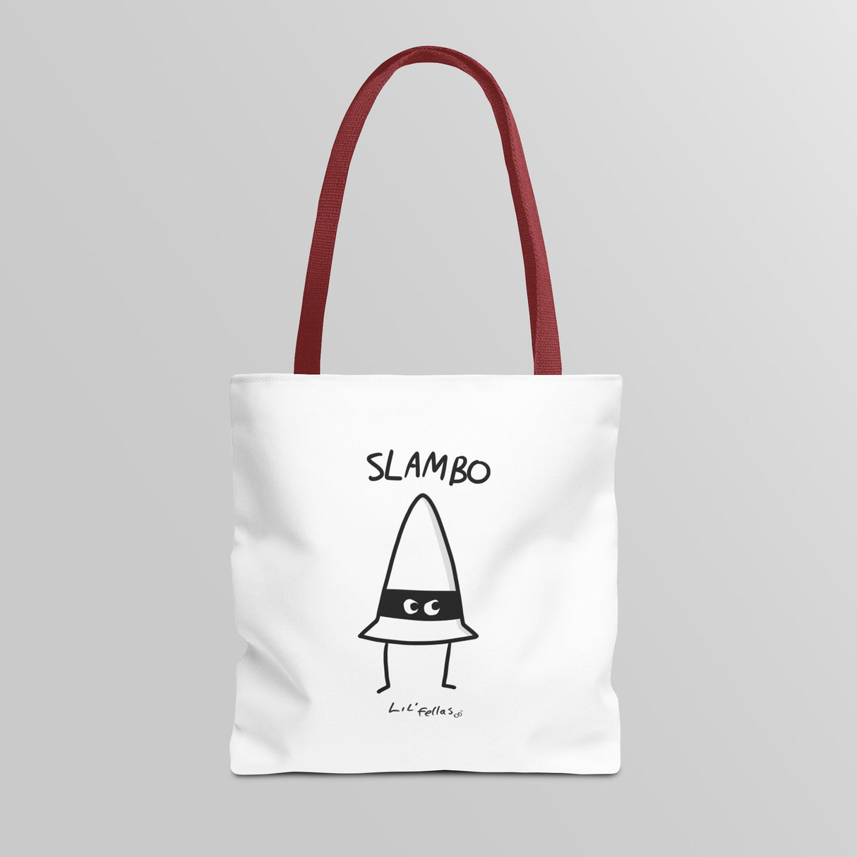 "Slambo" Illustrated White Tote Bag - Lil' Fellas by Ben Mills