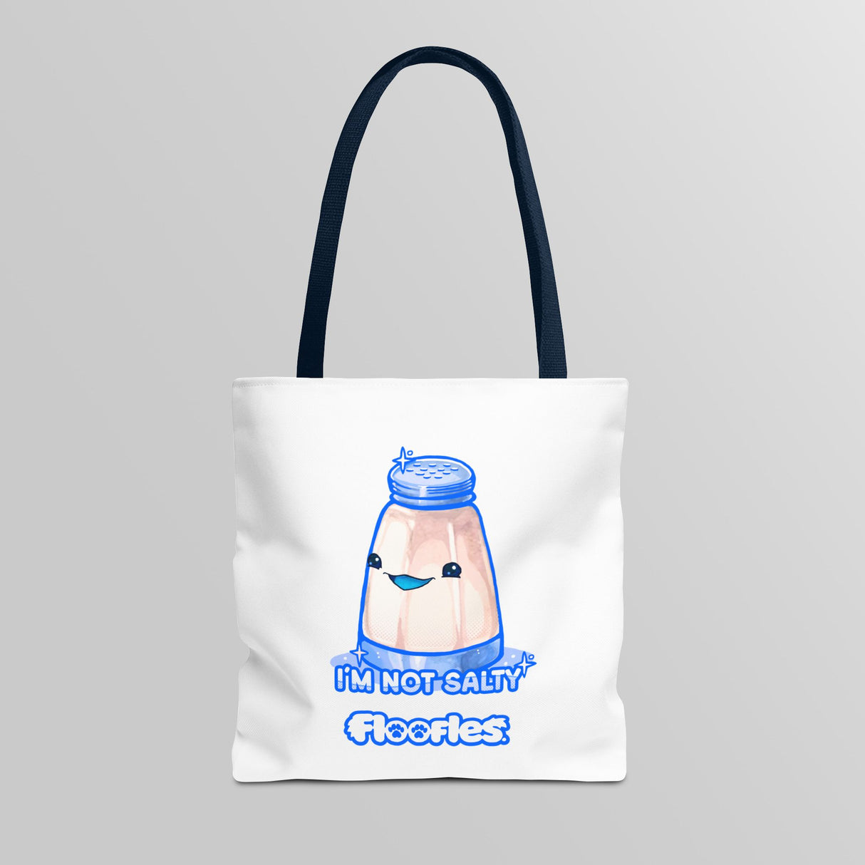 "I'm Not Salty" Cheeky Salt Shaker White Tote Bag - Floofles by Brandon Ellis