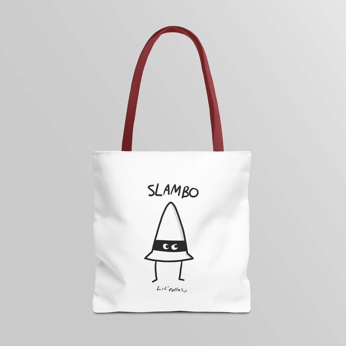 "Slambo" Illustrated White Tote Bag - Lil' Fellas by Ben Mills