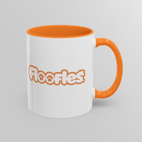 “Loading” Ditzy Corgi Orange Accent Mug – Floofles by Brandon Ellis