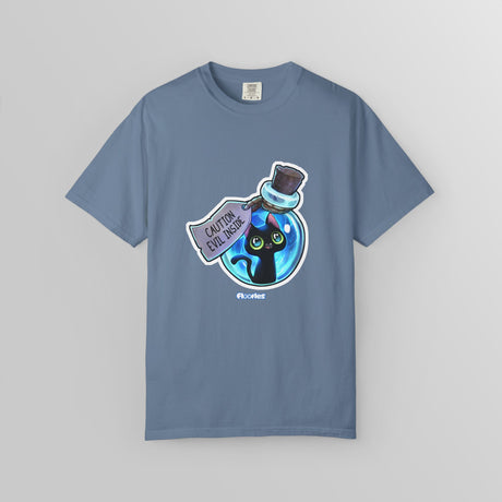 "Evil Inside" Illustrated Mischievous Cat Unisex T-Shirt - Floofles by Brandon Ellis