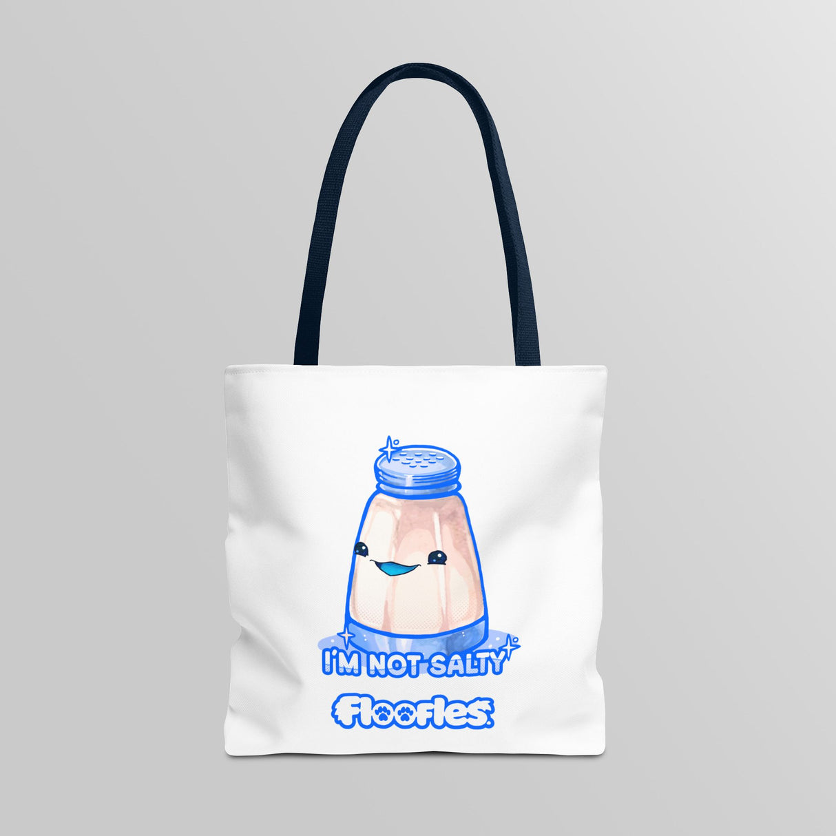 "I'm Not Salty" Cheeky Salt Shaker White Tote Bag - Floofles by Brandon Ellis