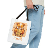 'Bad To The Bone" Floofles White Tote Bag - by Brandon Ellis